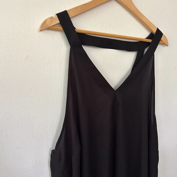 ASOS Tank Womens Plus Size 22 Black Nearly Sheer Strappy - Picture 2 of 7